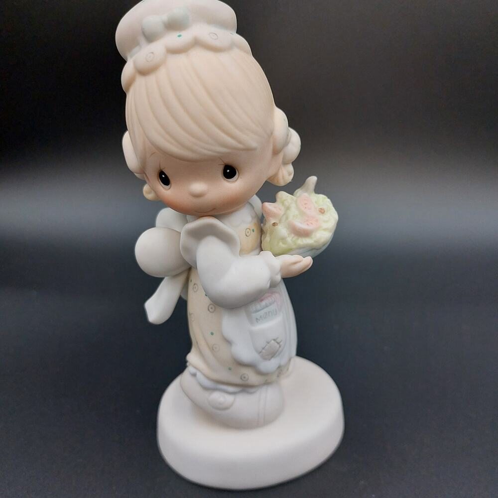 Precious Moments Porcelain Figurine 1981 There Is Joy In Serving Jesus by Enesco